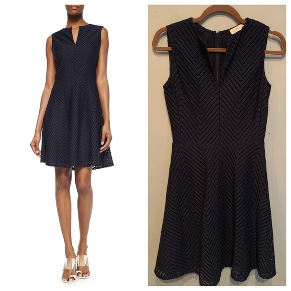 Tory Burch Fit & Flare Navy Blue Dress size S great condition - Picture 2 of 9